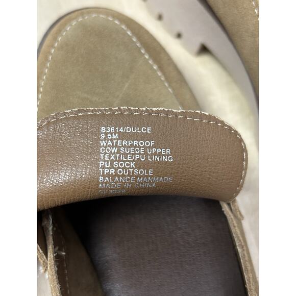 Blondo Chunky Dulce Loafers Womens 9.5 Tan Waterproof‎ Suede Neutral B3614 - Picture 5 of 7